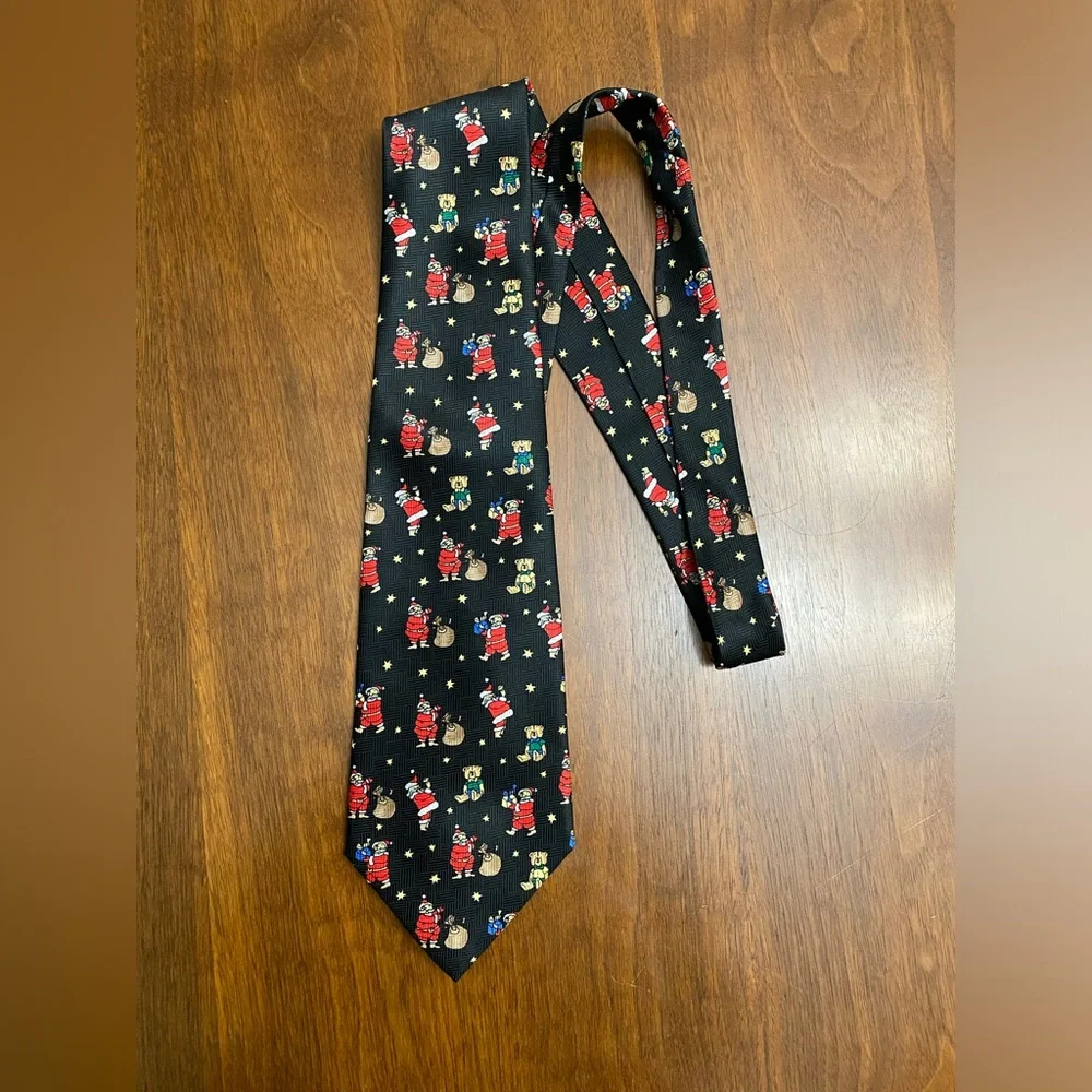 Teddy Bear and Santa Christmas Tie
